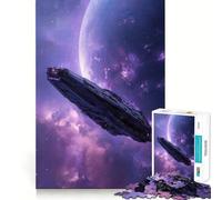 Rompecabezas de Nave Espacial en Nebulosa púrpura para Adolescentes, 1000 Piezas, fortalece la Memoria, sin estrés, Bordes Lisos, 50x75cm