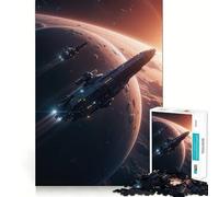 Rompecabezas de Nave Espacial en órbita de 1000 Piezas para Adolescentes Juguete para ejercitar la Mente, Relajante y Divertido Diseño para armar 38x52cm