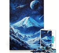 Rompecabezas de Nave Espacial sobre el Monte Fuji para Adultos, 1000 Piezas, Potencia la Memoria, Calma, Escape, Bordes Ajustados, 38x52cm