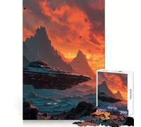 Rompecabezas de Nave Espacial y Planeta Desconocido para Adultos, 1000 Piezas, Juguete Inteligente, Juego Relajante, Arte de Corte preciso, Coleccionable 38x52cm