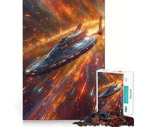 Rompecabezas de Naves espaciales para Adultos, 1000 Piezas, Juguete de lógica Pura, sin estrés, Corte preciso, artículo de Santa Claus 38x26cm