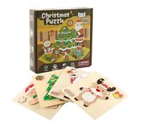 Rompecabezas de Navidad para niños pequeños,Puzzle de Navidad para niños pequeños - Juguetes educativos de Navidad de madera | Regalos de fiesta de Navidad para niños y niñas, capacidad de agarre y