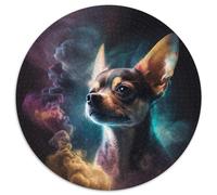 Rompecabezas de Nebulosa de Chihuahua para Adultos, 1000 Piezas, Rompecabezas Redondo, 1000 Piezas, Actividad Familiar, Rompecabezas, decoración del hogar, Regalo navideño, 67,5 x 67,5 cm