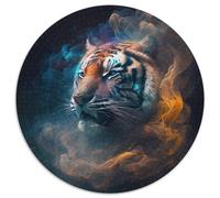Rompecabezas de Nebulosa del Tigre de 1000 Piezas para Adultos, Rompecabezas Redondo de 1000 Piezas, Juego para Adultos, Regalo, Juego Interactivo Familiar, desafío Mental, Regalo, 67,5 x 67,5 cm