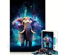 Rompecabezas de neón con Forma de Nebulosa de Elefante, 1000 Piezas, para Adolescentes, Ideal para Relajarse, Jugar y divertirse Un Regalo Encantador (50x75cm)