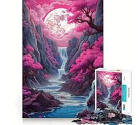 Rompecabezas de neón con Luna Llena Ascendente, 1000 Piezas, para Adolescentes, Rompecabezas Mental, Entretenimiento, Arte, ensamblaje, Coleccionable (38x26cm)