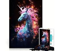Rompecabezas de neón con nebulosas de Unicornios para Adultos, 1000 Piezas, Juguete Intelectual para aliviar el estrés, Corte preciso, (38x52cm)