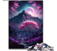 Rompecabezas de neón con Paisaje japonés para Adultos y Adolescentes, Noches de Juegos, Juguete Colorido para Regalar en casa (26x38cm)