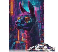 Rompecabezas de neón de Llama ciberpunk, Rompecabezas Rectangular de Papel para niños o niñas, Regalo de cumpleaños, 1000 Piezas (26 x 38 cm)