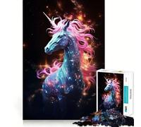 Rompecabezas de neón de Unicornios y nebulosas para Adolescentes, 1000 Piezas, Juguete para ejercitar la Mente, Relajante y Acogedor, Imagen para armar, cálida Sorpresa (50x75cm)