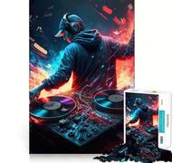 Rompecabezas de neón DJ para Adultos, 1000 Piezas, Juguete de lógica, Momento de Paz, Corte Suave, Regalo Premium (38x26cm)