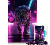 Rompecabezas de neón Jaguar para Adultos, 1000 Piezas, Juguete para ejercitar la lógica, diversión Relajante, Bordes Suaves, (38x52cm)