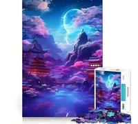 Rompecabezas de neón japonés para Adolescentes, 1000 Piezas, Juguete de lógica Resistente, Tranquilo, de Bordes definidos, Regalo Elegante (50x75cm)