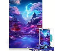 Rompecabezas de neón japonés para Adolescentes, 1000 Piezas, Juguete Intelectual, Escape Tranquilo, Corte de Calidad, Regalo de Temporada (38x26cm)