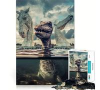 Rompecabezas de Nessie Visita a los Kelpies, 1000 Piezas, para Adolescentes, Rompecabezas Mental, Entretenimiento, Arte, ensamblaje, Coleccionable (50x75cm)