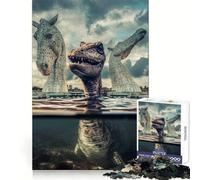 Rompecabezas de Nessie Visita a los Kelpies para Adultos, 1000 Piezas, Juguete Intelectual, antiestrés, Corte preciso, (38x26cm)