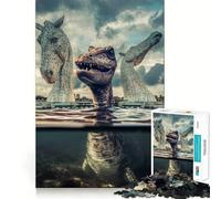 Rompecabezas de Nessie Visita a los Kelpies para Adultos, 1000 Piezas, Juguete Intelectual, antiestrés, Corte preciso, (38x26cm)