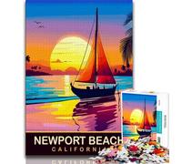 Rompecabezas de Newport Beach de 1000 Piezas para Adultos Difícil de completar, Pero Divertido y Divertido Decoración hogar 38x26cm
