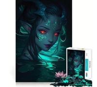 Rompecabezas de NINFA Mística del Agua con Ojos Brillantes para Adultos, 1000 Piezas, Juguete de Lógica Fuerte, Juego Relajante, Bordes Transparentes, Regalo Artístico (50x75cm)