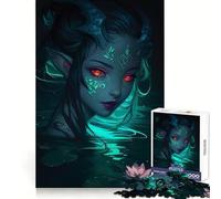 Rompecabezas de NINFA Mística del Agua con Ojos Brillantes para Adultos, 1000 Piezas, Juguete para Desarrollar la Habilidad Mental, Disfrutar Lentamente, Ensamblar, Encantador Regalo (38x52cm)