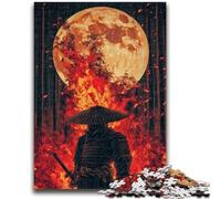 Rompecabezas de Ninja bajo la Luna para Adolescentes, Rompecabezas para Adultos, Juguetes para aliviar el estrés, Pasar el rato y Decorar el hogar (38x26cm)