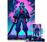 Rompecabezas de niño Anime sosteniendo una Espada Grande para Adolescentes,1000 Piezas,Juego para estimular la Mente,ensamblaje Firme y Seguro,Actividad para Fortalecer los Lazos Familiares (50x75cm)