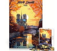 Rompecabezas de Notre Dame de París para Adultos, 1000 Piezas, fortalece la Memoria, pasatiempo para el hogar, Bordes limpios, Regalo Elegante (50x75cm)