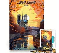 Rompecabezas de Notre Dame de París para Adultos, 1000 Piezas, fortalece la Memoria, pasatiempo para el hogar, Bordes limpios, Regalo Elegante (50x75cm)