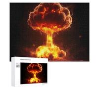 Rompecabezas de nube de hongos con explosión de bomba nuclear para adultos, actividades familiares, juegos, decoración del hogar, 500 piezas