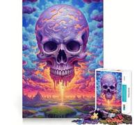 Rompecabezas de Nubes con Calaveras de 1000 Piezas para Adolescentes Mejora la Memoria Tiempo Libre Diseño de Corte sólido Artículo de Santa Claus 38x52cm