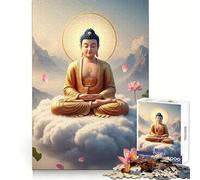 Rompecabezas de Nubes para meditación Budista para Adultos,1000 Piezas,Pensamiento Claro,relajación Informal,Bordes precisos,Regalo Original (50x75cm)