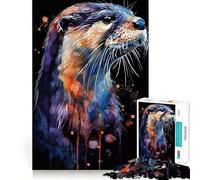 Rompecabezas de Nutria en Acuarela de 1000 Piezas para Adultos, Juguete para ejercitar la Mente, Tiempo Libre, diseño nítido, Regalo increíble (38x26cm)