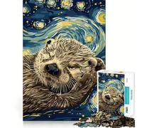 Rompecabezas de Nutria Estilo La Noche Estrellada, 1000 Piezas para Adolescentes, Ideal para Relajarse y desconectar Corte Suave y Elegante (50x75cm)