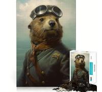 Rompecabezas de Nutria Marina como piloto para Adolescentes, 1000 Piezas, Wise Think Toy, Gentle Leisure, Tight Cut, Santa Wish List (38x52cm)