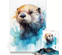 Rompecabezas de Nutria Marina en Acuarela 1000 Piezas para desarrollar la Memoria Divertido de Calidad Profesional Ideal para Recortar Actividad Mental (50x75cm)
