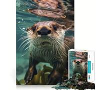 Rompecabezas de Nutria submarina para Adultos, 1000 Piezas, estimula la Memoria, Juego Relajante, Corte Premium, (38x52cm)