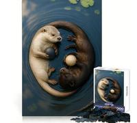 Rompecabezas de nutrias Yin Yang para Adolescentes, 1000 Piezas, para estimular la Memoria, Juego de Mesa, Montaje de imágenes, Regalo navideño (38x52cm)