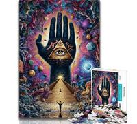 Rompecabezas de Ojos psicodélicos de 1000 Piezas para Adolescentes, un desafío difícil y antiestrés, Toda la Familia 75x50cm