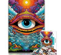 Rompecabezas de Ojos psicodélicos para Adolescentes, 1000 Piezas, Juegos educativos, decoración del hogar, Adecuado para decoración de Escritorio, 50x75cm