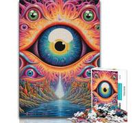 Rompecabezas de Ojos psicodélicos para Adultos, 1000 Piezas, un Juego desafiante y Familiar, Toda la Familia, 38x26cm