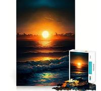 Rompecabezas de Olas al Atardecer para Adultos 1000 Piezas Juego de Memoria Cerebral Corte Fino Acabado Premium una Forma entretenida de Pasar el Tiempo Libre (38x52cm)