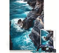 Rompecabezas de Olas de Costa rocosa para Adultos, 1000 Piezas, Juego Mental, Juguete para aliviar la ansiedad, Arte de Corte preciso, Coleccionable (50x75cm)