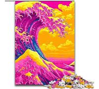 Rompecabezas de Olas de Estilo japonés de 1000 Piezas para Adultos y Adolescentes Juegos educativos, decoración del hogar y Regalo para Toda la Familia (26x38cm)
