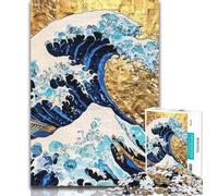 Rompecabezas de Olas de Estilo japonés para Adolescentes, 1000 Piezas, para Adultos, Juego difícil y desafiante, Ideal para Jugar en Familia, Regalo de Amigo Secreto, 50x75cm