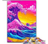 Rompecabezas de Olas de Estilo japonés para Adolescentes, 1000 Piezas, un Juego desafiante y Familiar para Padres e Hijos (26x38cm)