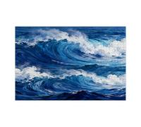 Rompecabezas de olas de verano para adultos, 1000 piezas, rompecabezas abstractos de madera con estampado de océano fresco, decoración de patrón escénico marino para entretenimiento en el hogar