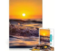 Rompecabezas de Olas del océano al Atardecer para Adultos, 1000 Piezas, Fine Logic Toy, Casual Relax, Neat Edge Fine Art Piece (38x26cm)