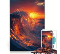 Rompecabezas de Olas del océano al Atardecer para Adultos, 1000 Piezas, Juguete para ejercitar la Mente, Divertido y Relajante, Ideal para armar, Regalo navideño (50x75cm)