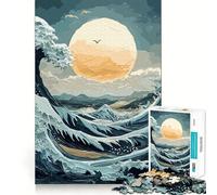 Rompecabezas de Olas del océano y Sol para Adultos, 1000 Piezas, Rompecabezas Mental, Relajante, para armar, (38x26cm)