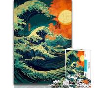 Rompecabezas de Olas japonesas para Adolescentes 1000 Piezas Ideal para Adultos y Adolescentes Ideal como Juguete Educativo Juego Familiar Regalo de cumpleaños (50x75cm)